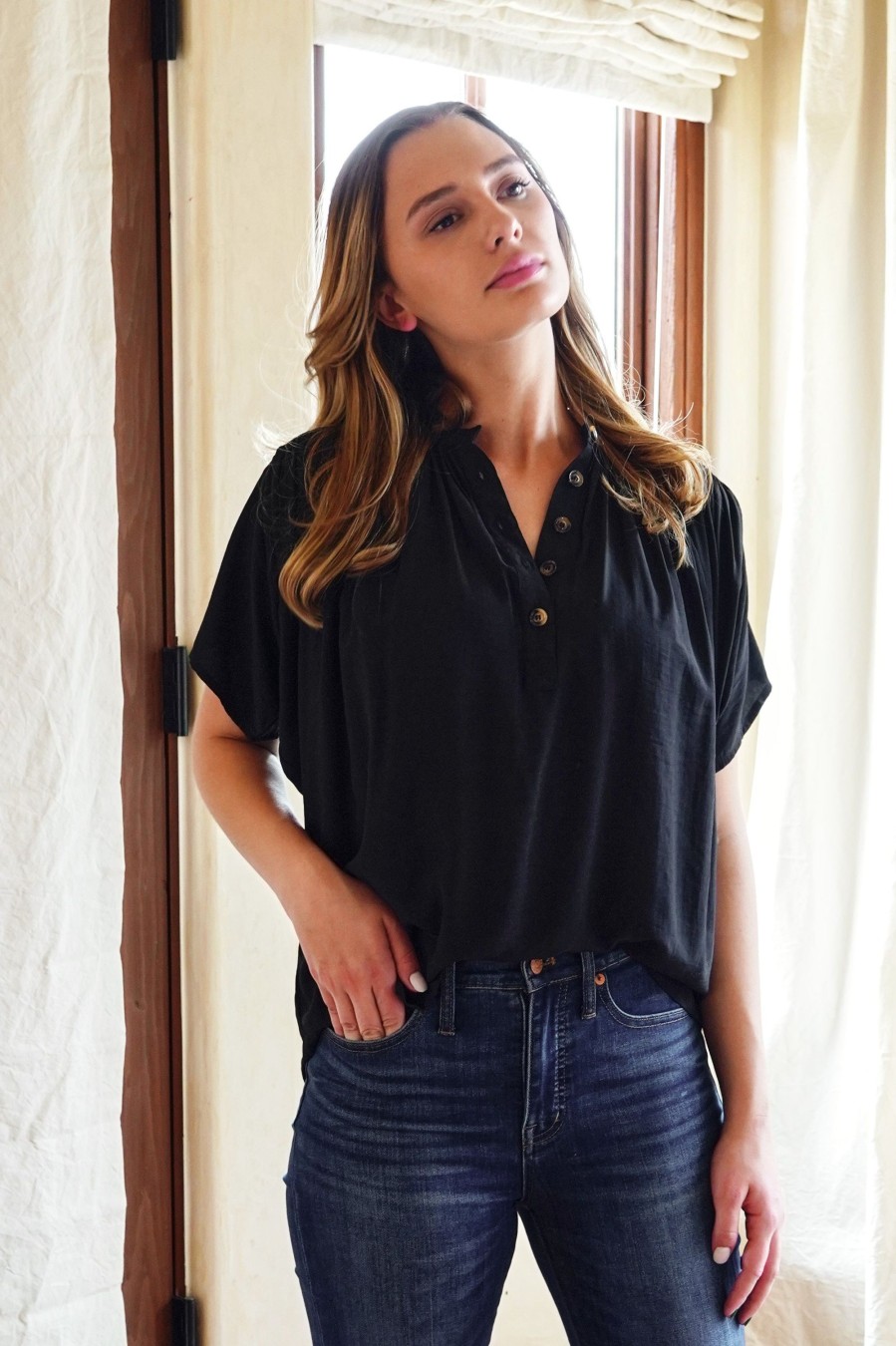 Clothing P Cill Camis & Blouses | Songwriter Button Down Blouse