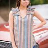 Clothing Entro Camis & Blouses | Stripes For Days Top