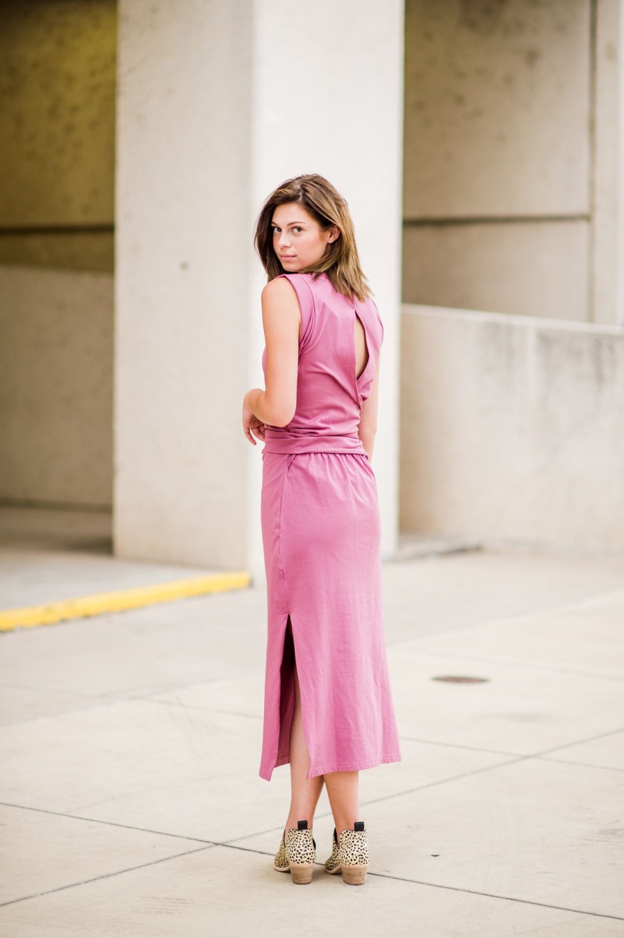 Clothing Bishop & Young | French Terry Wrap Dress Rose