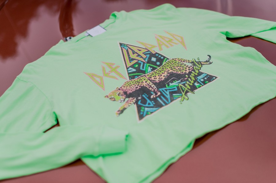 Clothing Daydreamer Graphic Tees | Def Leppard Lime Crop Tee