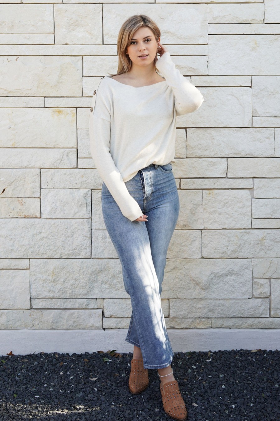 Clothing Promesa Sweaters & Cardigans | Cute As A Button Pullover