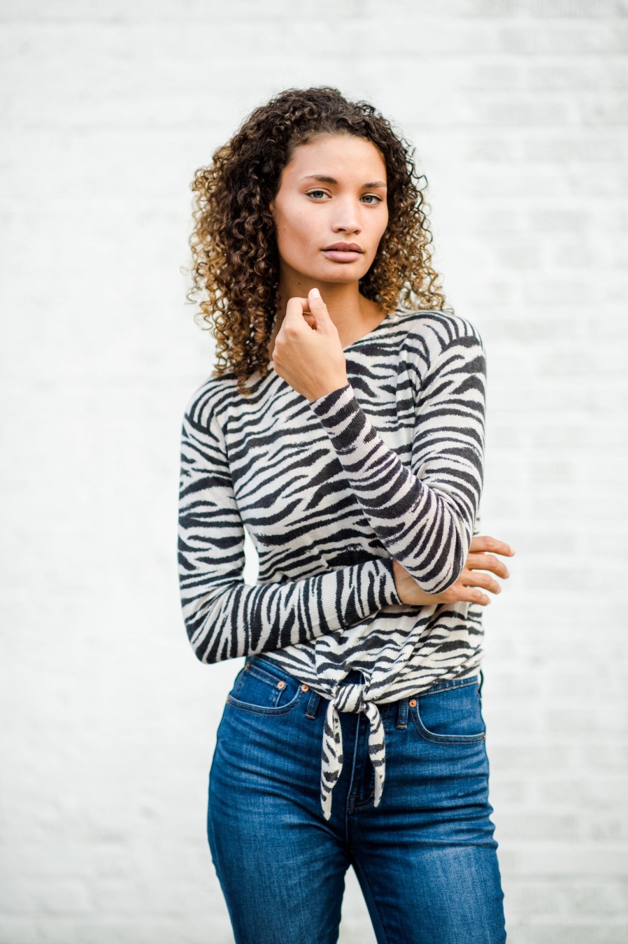 Clothing Olivaceous Sweaters & Cardigans | Zebra Tie Sweater