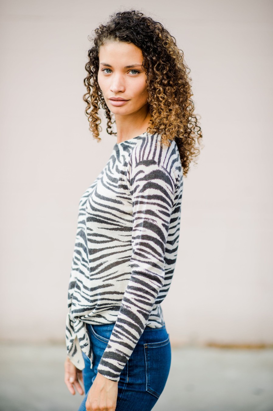 Clothing Olivaceous Sweaters & Cardigans | Zebra Tie Sweater