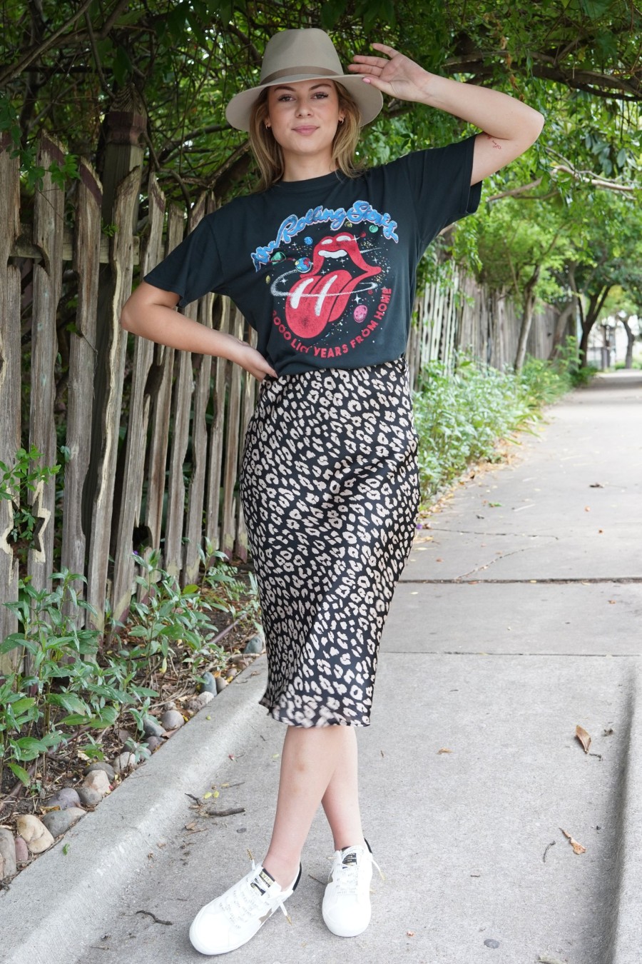 Clothing Adrienne Skirts | Satin Leopard Skirt